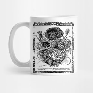 Spring Catalogue Dianthus Vintage Botanical Illustrations 1877 Mug